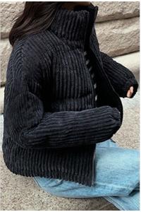 Womens BLACK Corduroy cotton jacket