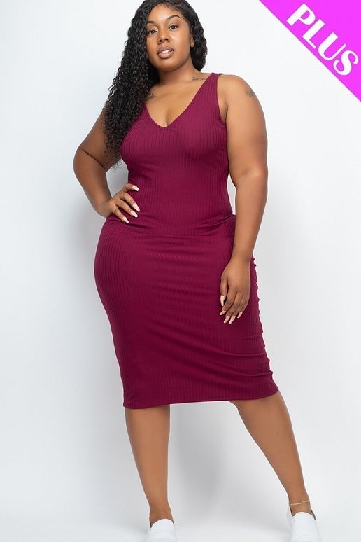 Ribbed Bodycon Dress - Plus Size, photo 1 of 3