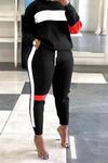 Womens Black RED WHITE Sweatshirt and Jogger Set